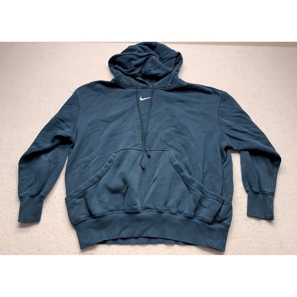Nike Sportswear Phoenix Fleece Hoodie Teal Blue Mini Swoosh DQ5860-478 Mens M
